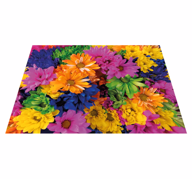 Colorful Floral Display flower vinyl rug - TenStickers