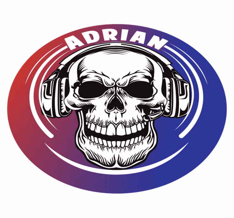 Custom skull headphones teenager vinyl rug - TenStickers