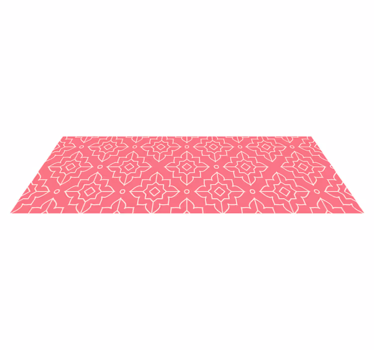 Pink lattice motif geometric vinyl rug - TenStickers