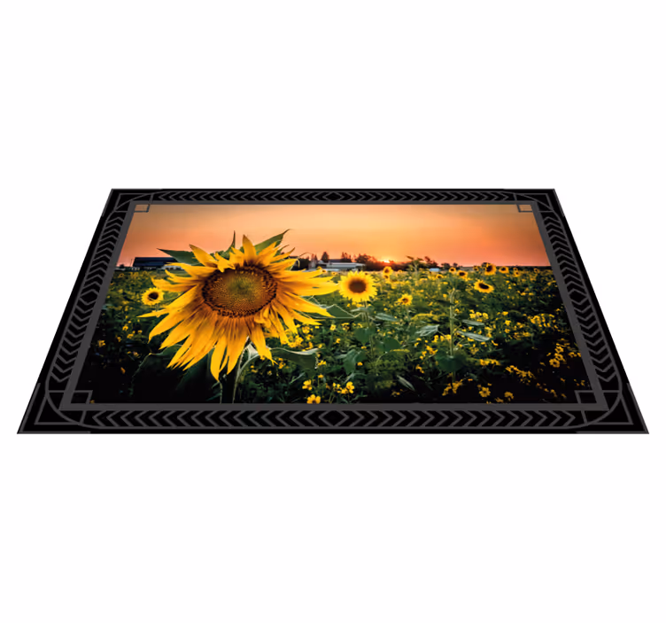 Sunflower sunset flower vinyl rug - TenStickers