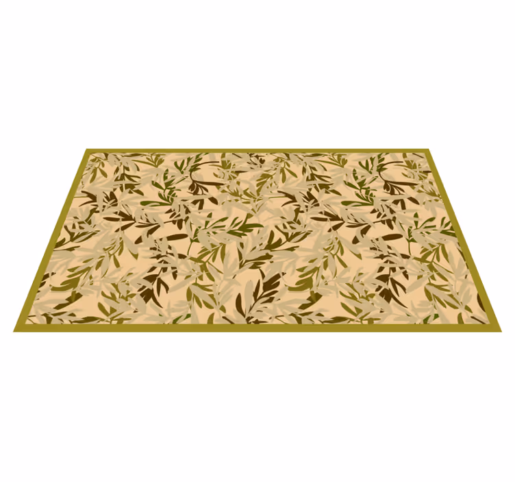 Foliage green motif flower vinyl rug - TenStickers