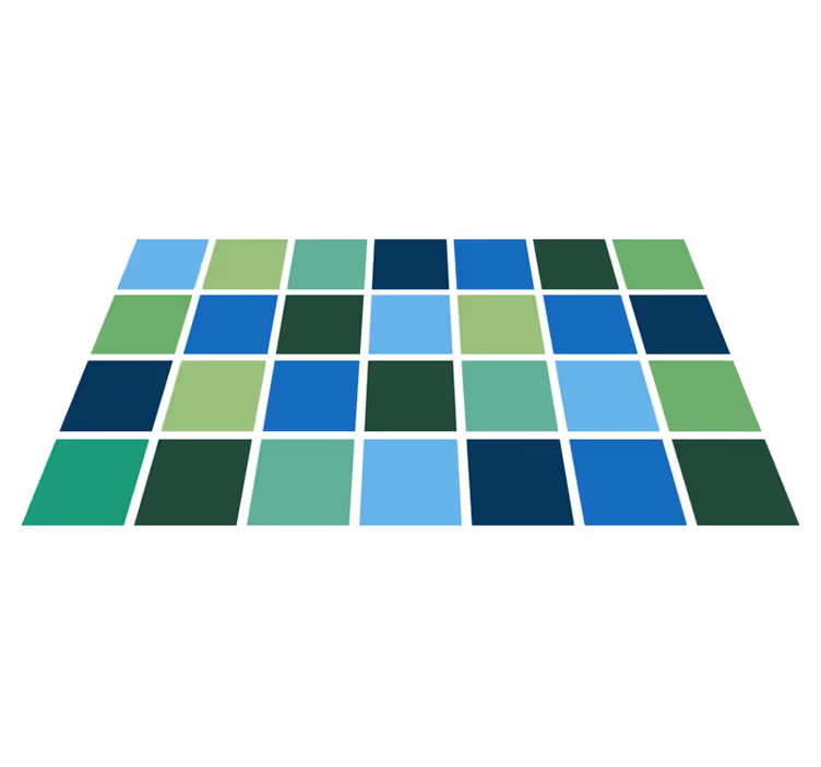 Colorful Square Blocks bathroom vinyl rug - TenStickers