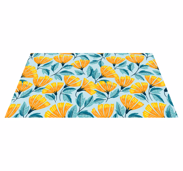 Lively Botanical Motif flower vinyl rug - TenStickers
