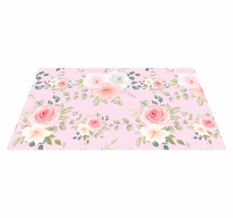 Graceful blossom flower vinyl rug - TenStickers