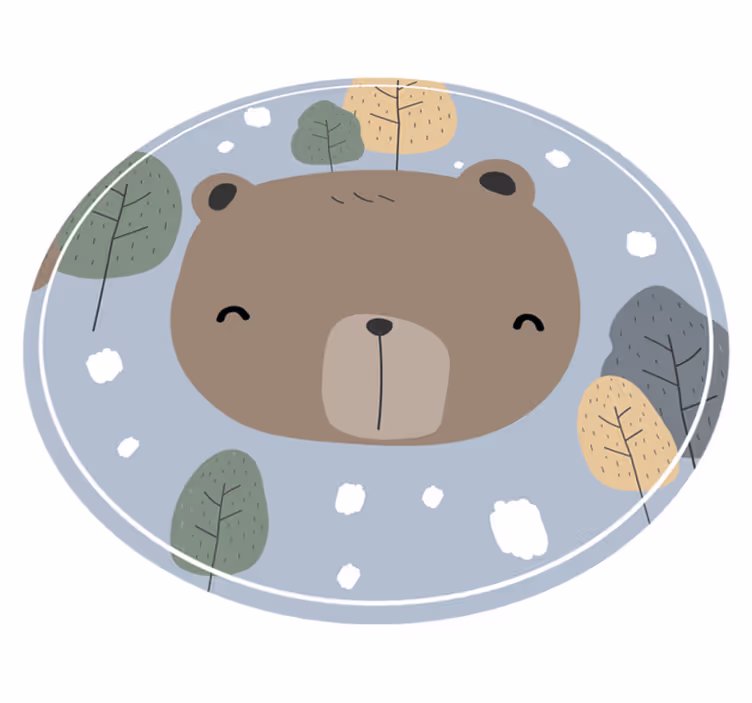 Portrait of a bear  animal rug - TenStickers