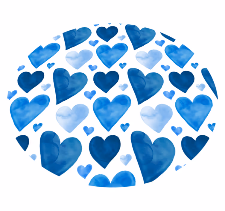 blue shades hearts bathroom flooring - TenStickers