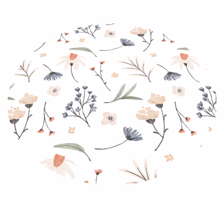 Minimalist elegant design flower vinyl rug - TenStickers