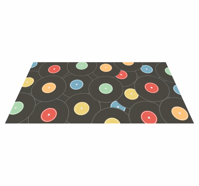 Teenager vinyl rug with colorful vinyl discs - TenStickers