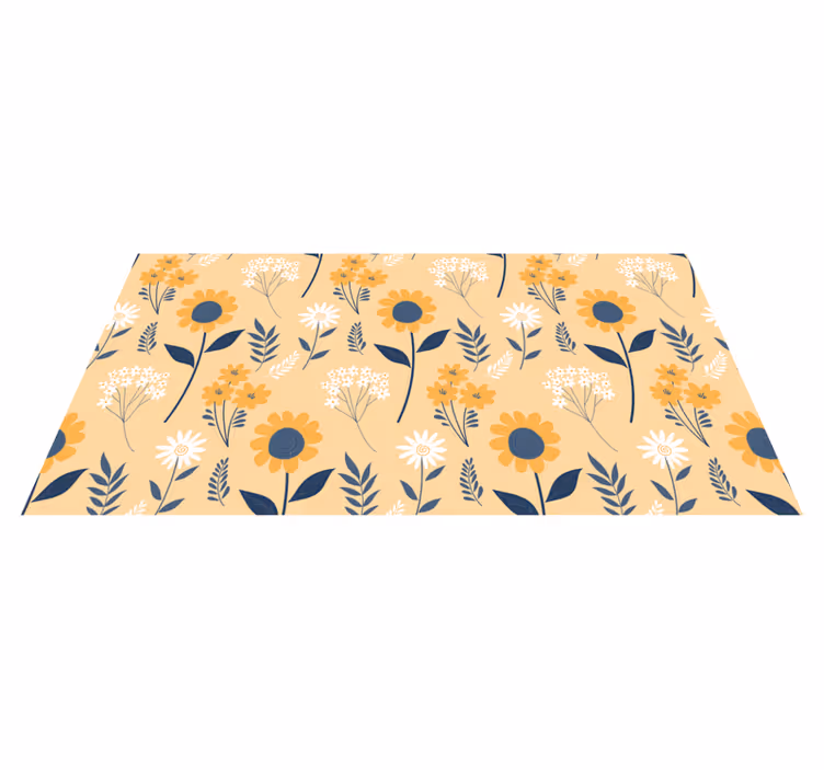 Joyful Botanical Arrangement flower vinyl rug - TenStickers