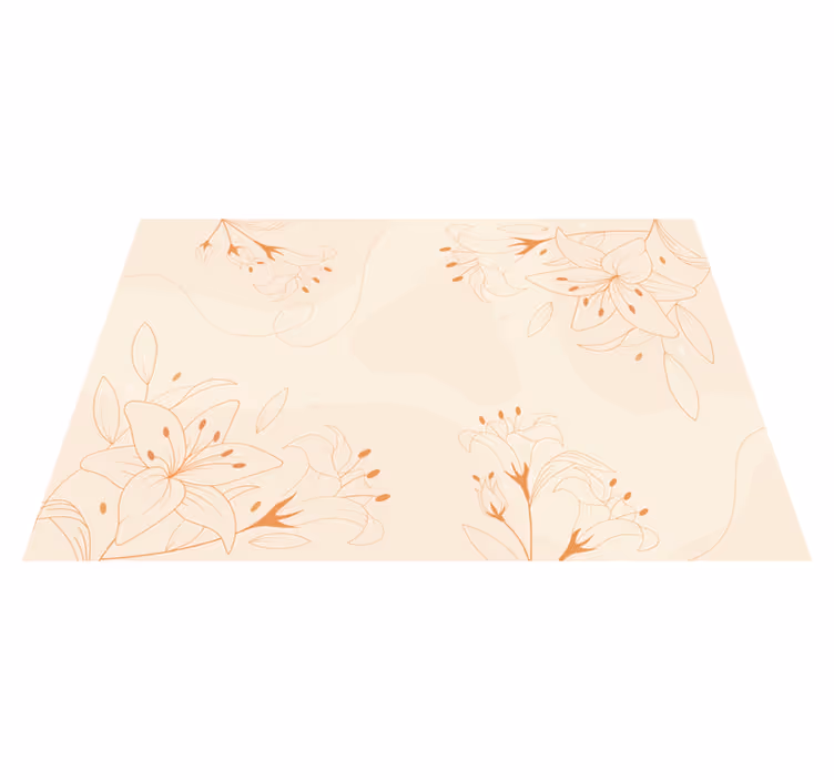 Elegant Botanical Component flower vinyl rug - TenStickers
