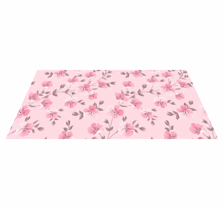Floral Pink Harmony flower vinyl rug - TenStickers