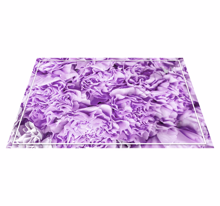 Vibrant Purple Blooms flower vinyl rug - TenStickers