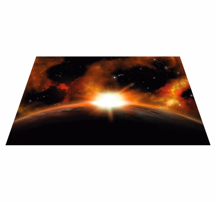 Celestial sunrise glow star vinyl rug - TenStickers