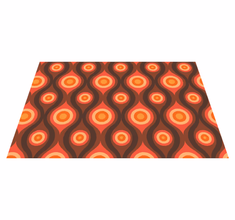Vintage Circle Motif mosaic vinyl rug - TenStickers