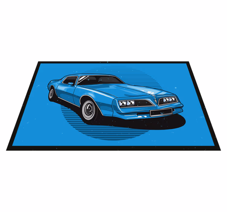 Timeless Azure Automobile blue vinyl rug - TenStickers