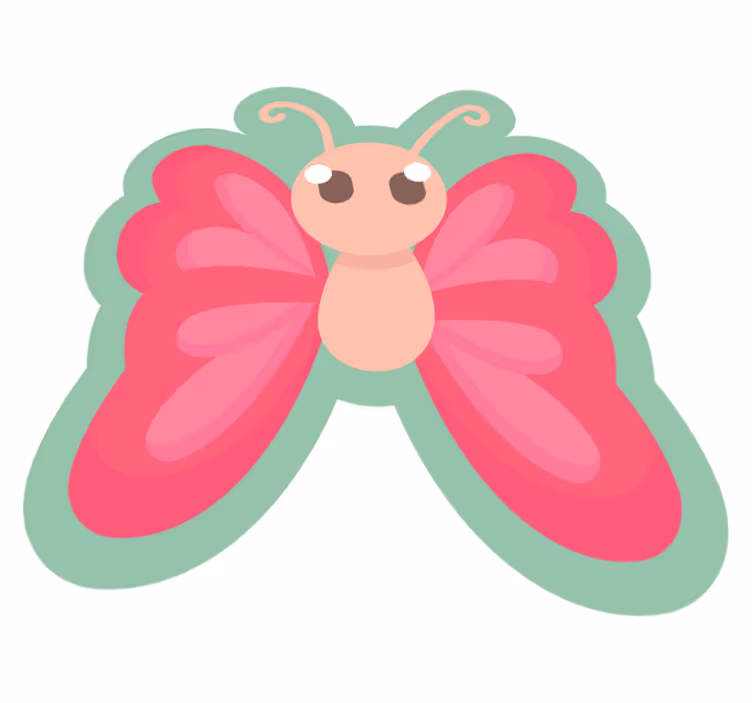 Bright Butterfly Fantasy kids vinyl rug - TenStickers