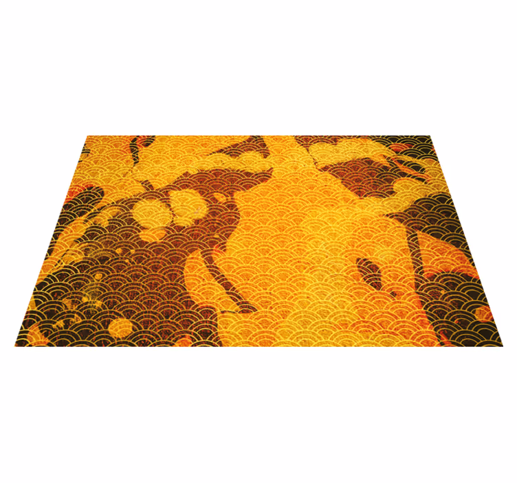 Elegant gold texture living room rug - TenStickers
