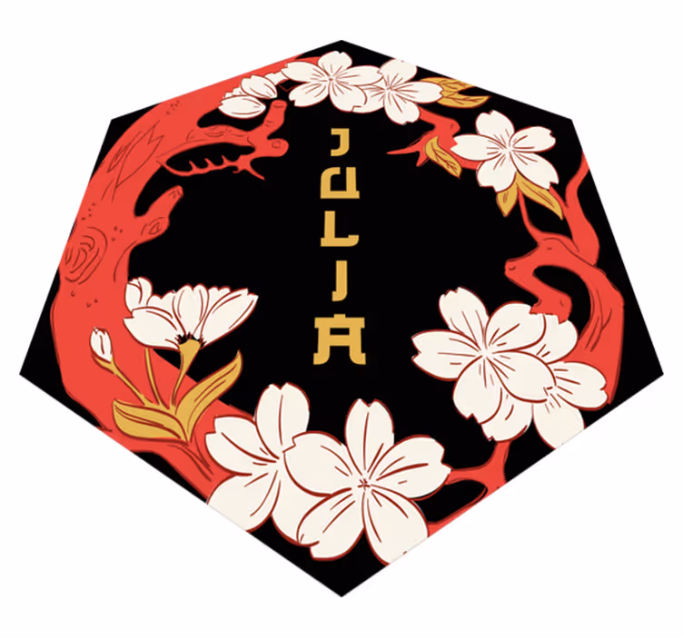 Personalized Floral Harmony custom vinyl rug - TenStickers