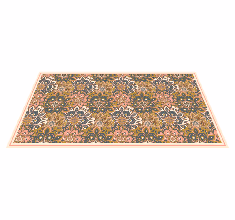 Botanical Emblem Sophistication mandala vinyl rug - TenStickers