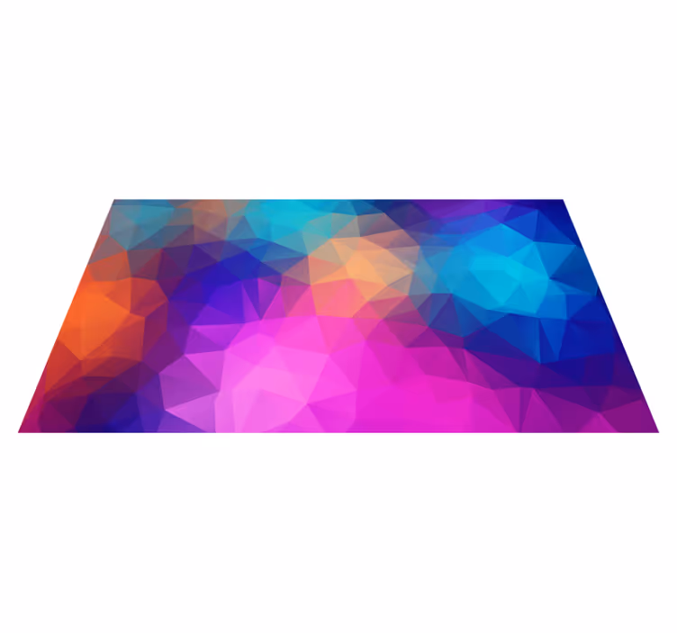 Colourful polygon shapes modern vinyl rug - TenStickers