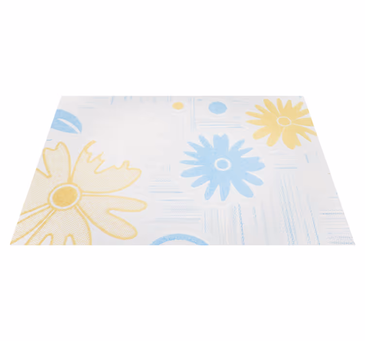 Floral Elements flower vinyl rug - TenStickers