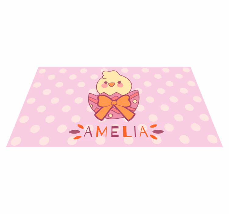 Baby chick in egg with ribbon animal rug - TenStickers