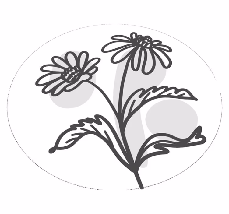Stylish Flower Motif circular vinyl rug - TenStickers
