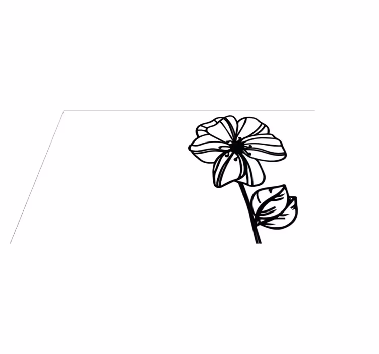 Elegant black and white design flower vinyl rug - TenStickers