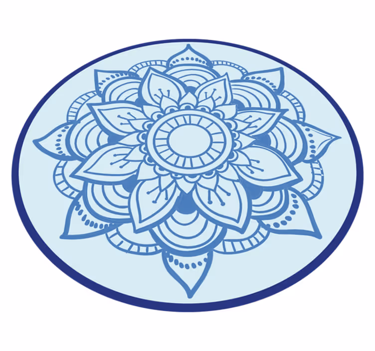 African style blue mandala vinyl rug - TenStickers
