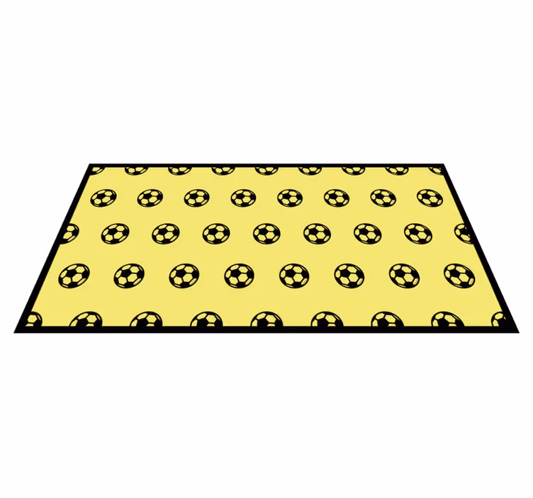 Yellow Soccer Pattern gaming vinyl rug - TenStickers