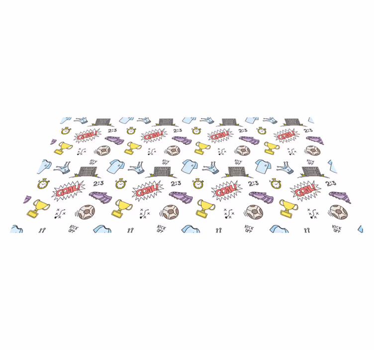 Sporting Symbols Theme gaming vinyl rug - TenStickers