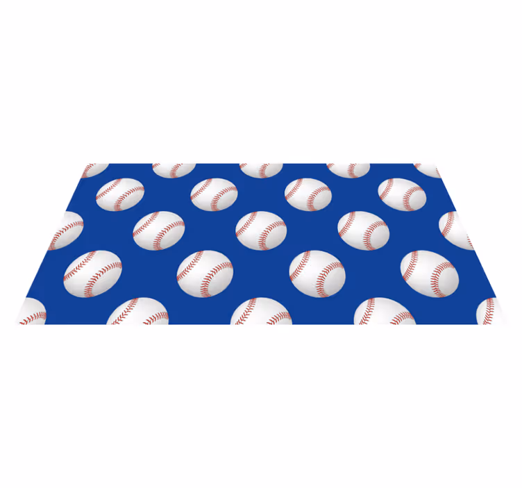 Baseball Motif gaming vinyl rug - TenStickers