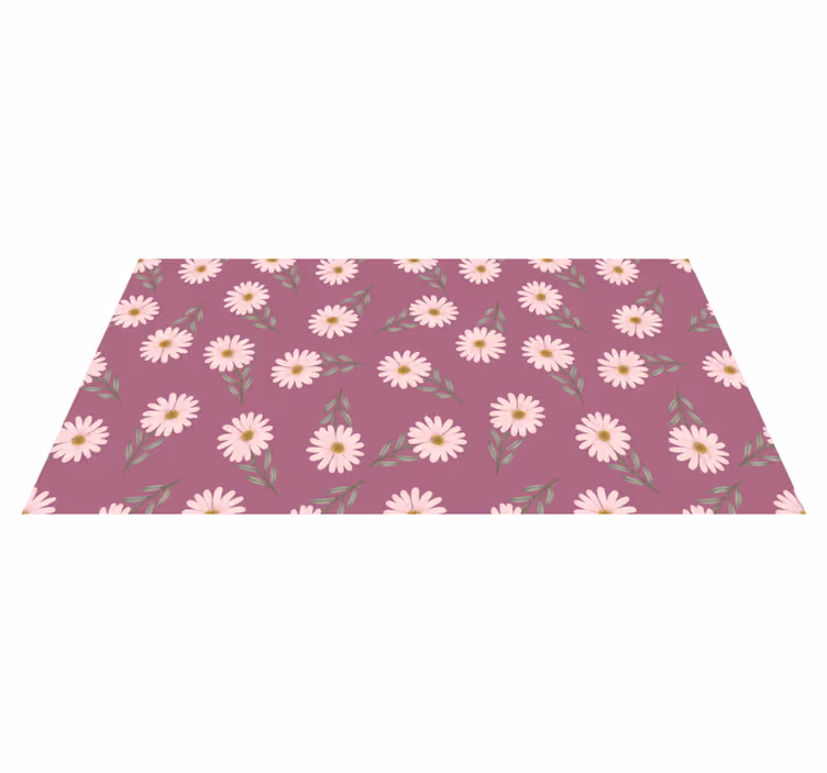 Daisy Set flower vinyl rug - TenStickers