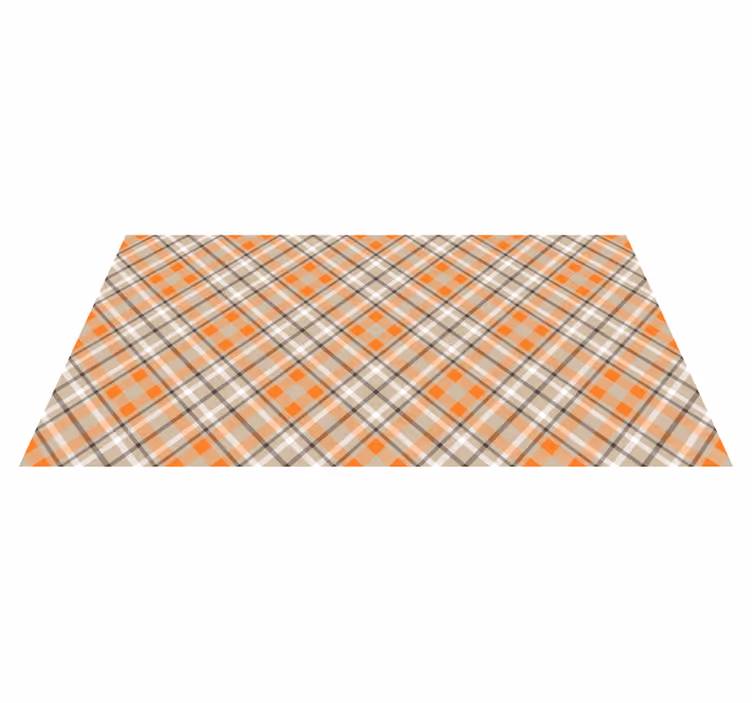 Plaid Pattern Orange stripes vinyl rug - TenStickers