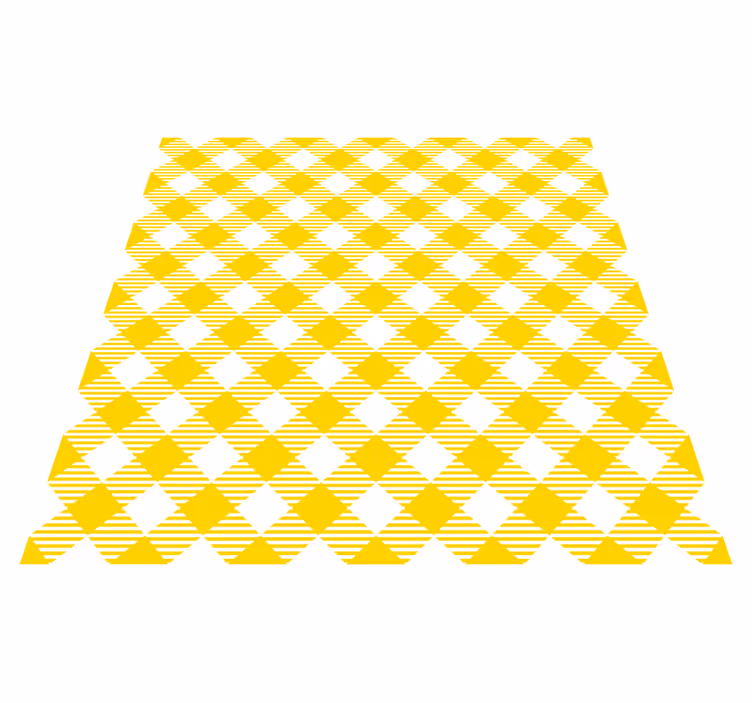 White and yellow plaid pattern square vinyl rug - TenStickers