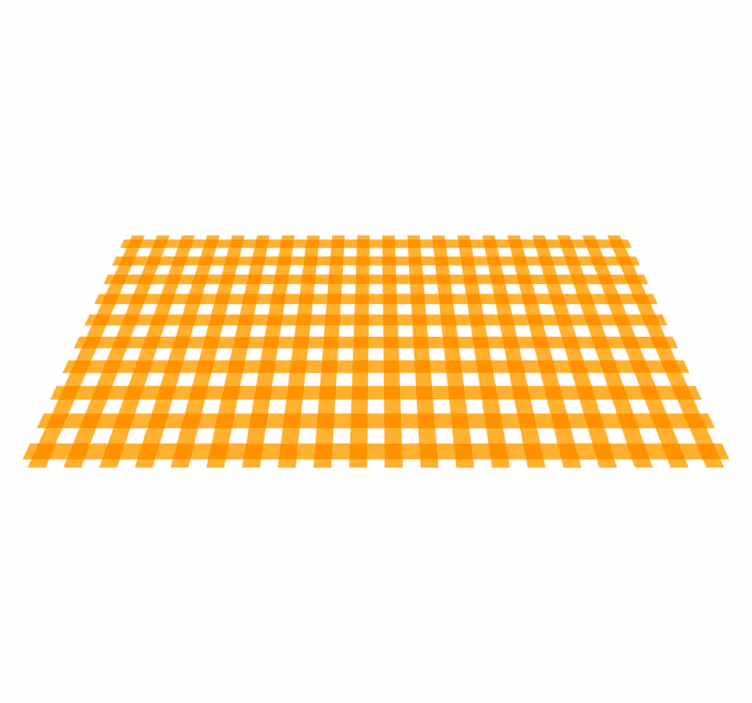 Warm checked pattern yellow vinyl rug - TenStickers