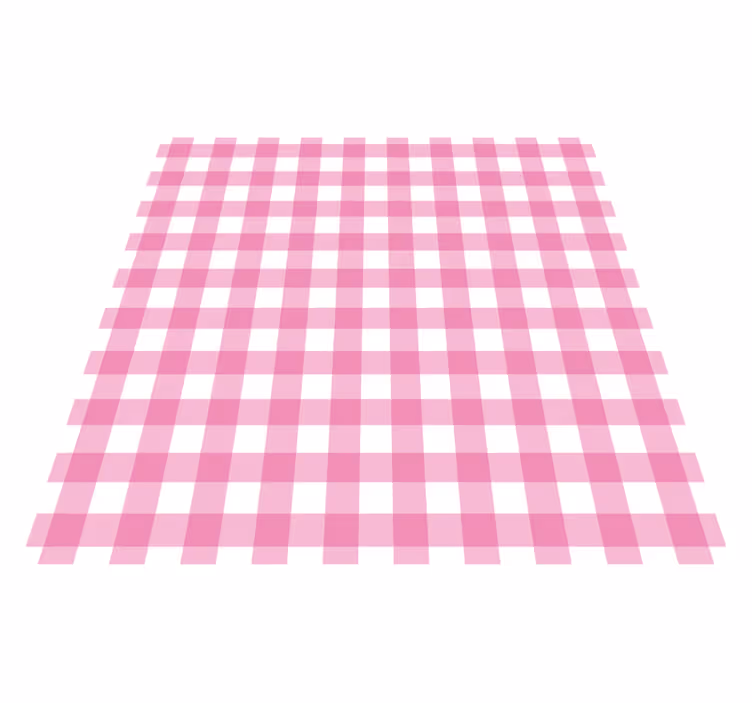 Pink Checkered Motif stripes vinyl rug - TenStickers