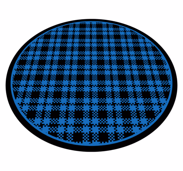 Checked Composition circular vinyl rug - TenStickers