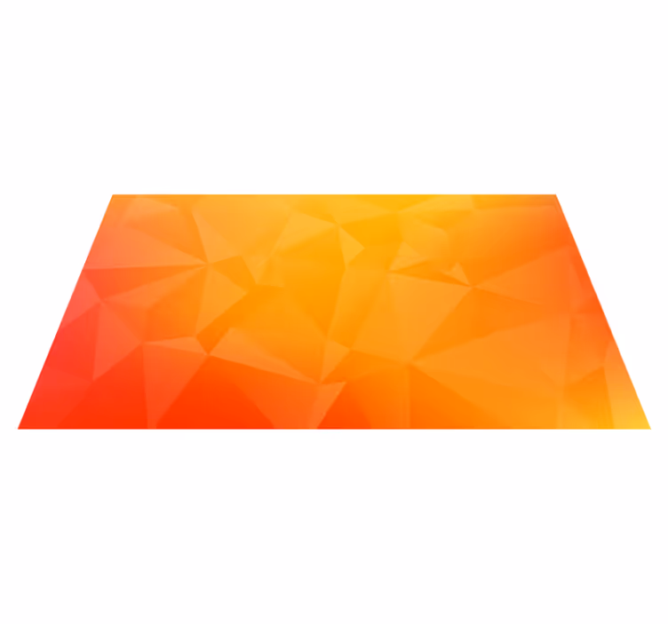 Abstract orange geometric shapes modern rug - TenStickers