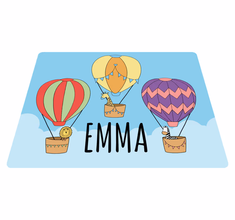 Colorful Hot Airs custom vinyl rug - TenStickers