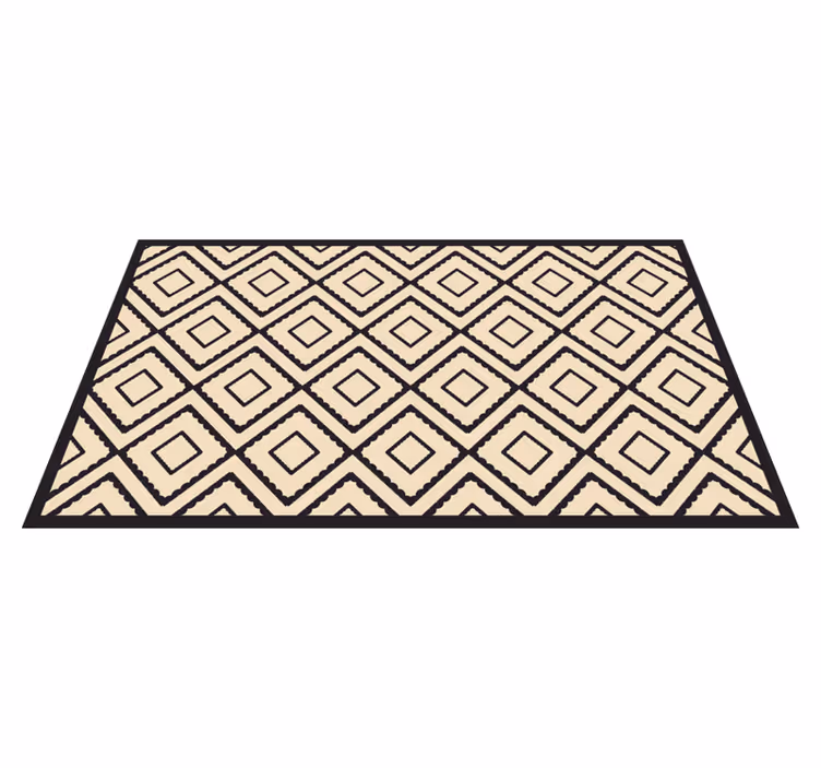 Gray and beige rhombuses pattern geometric rug - TenStickers