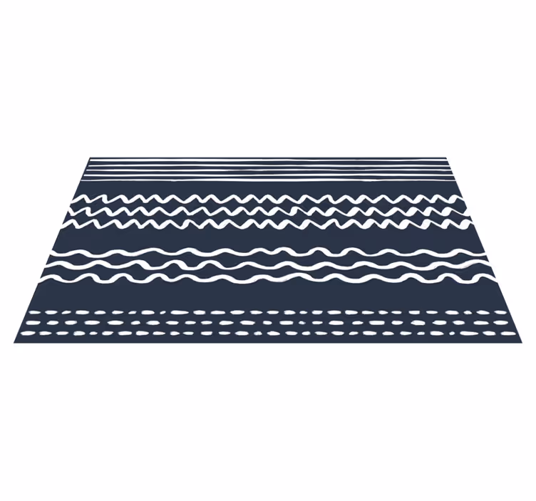 Curvy Line Arrangement stripes vinyl rug - TenStickers