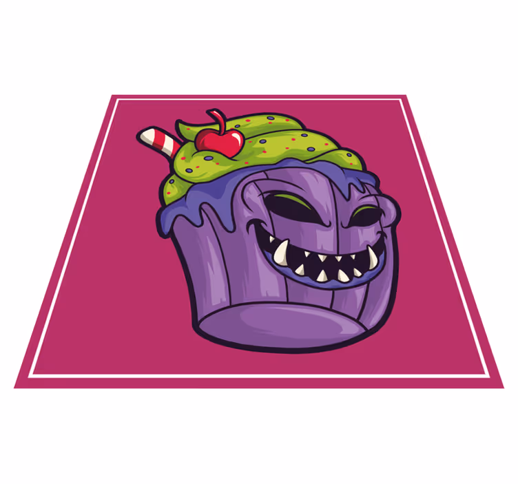 Ravenous Cupcake Monster teenager vinyl rug - TenStickers