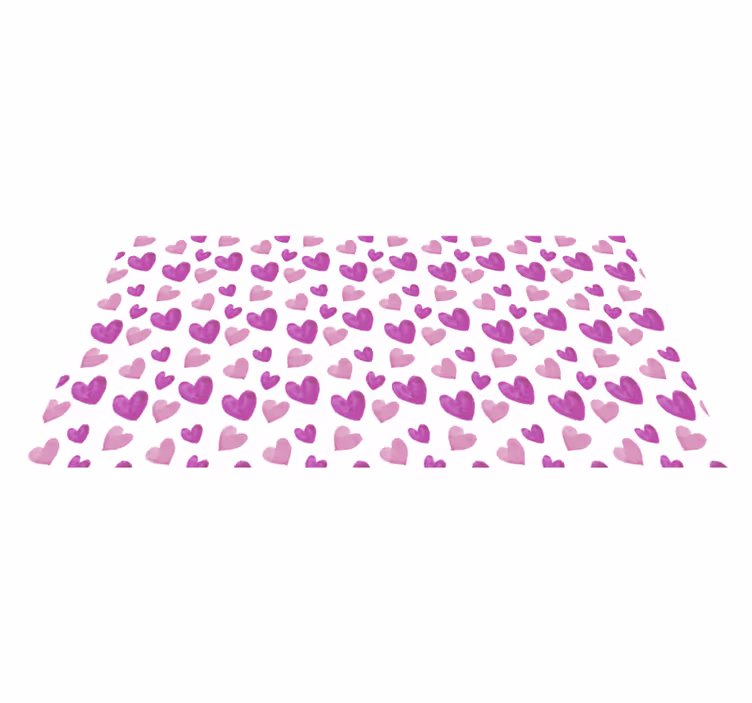 Heart Pattern Playful vinyl rug - TenStickers