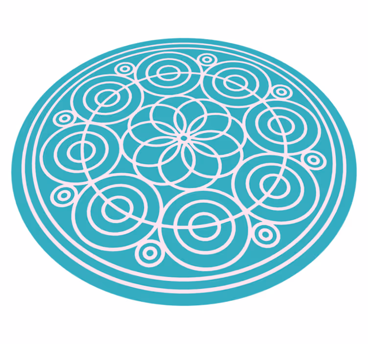 Geometric circles design mandala vinyl rug - TenStickers