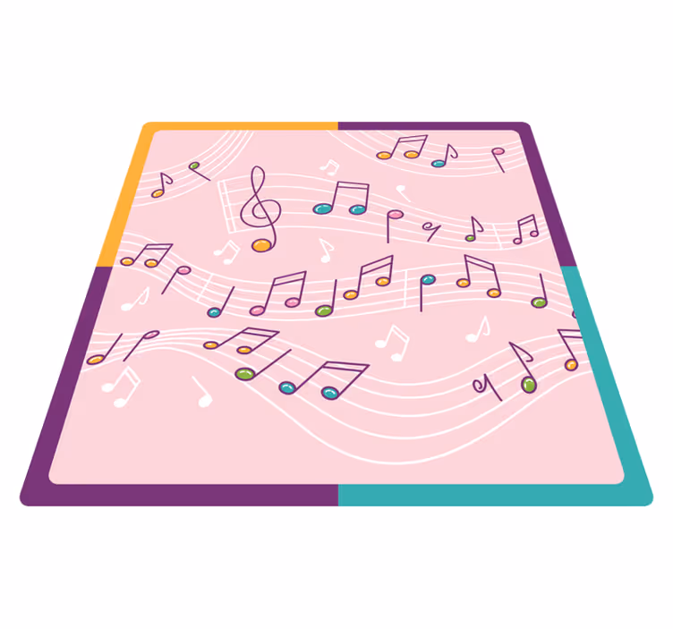 Melodic Notes Theme teenager vinyl rug - TenStickers