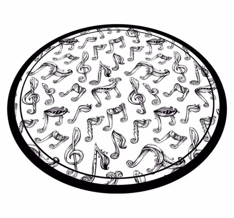 Musical Notation Pattern teenager vinyl rug - TenStickers