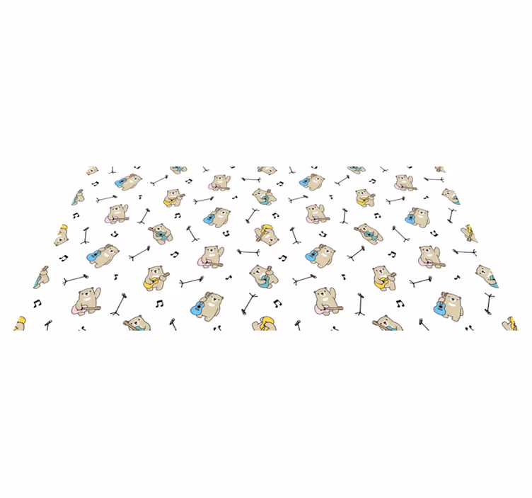 Musical Bears Theme nursery vinyl rug - TenStickers