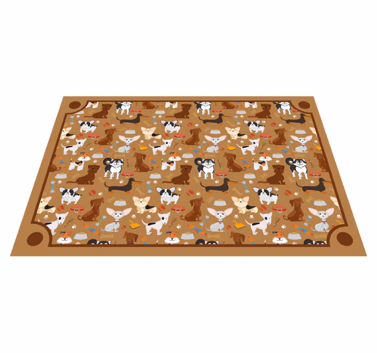 Cute Dog Patterns animal vinyl rug - TenStickers