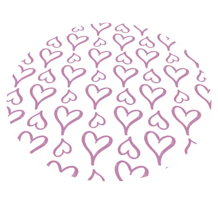 Textured vinyl rug with pink heart pattern - TenStickers
